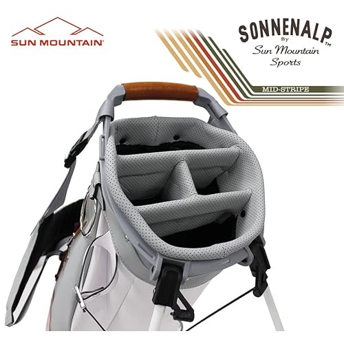 Sun Mountain 2023 Mid Stripe Golf Stand Bag White-Cadet-Brick