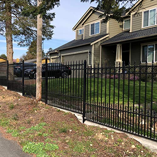 ALEKO Security Fencing Kit 2-Panel Steel Fence Modern Garden Anti-Rust Panels 8x5 Prague