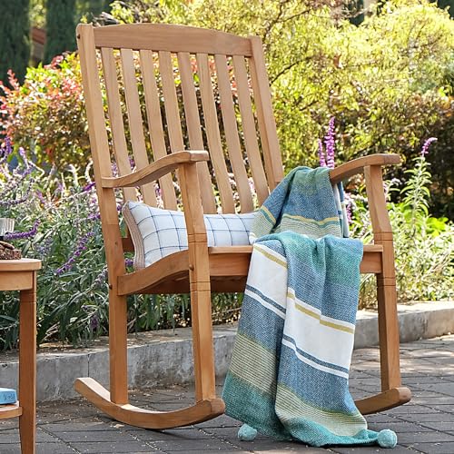 Cambridge Casual Ashford Teak Wood Outdoor Rocking Chair Set Natural Teak 2 Piece