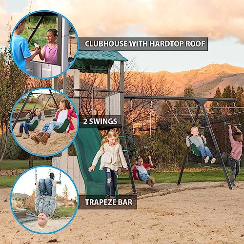 Lifetime Adventure Clubhouse Swing Set Playset Earthtone