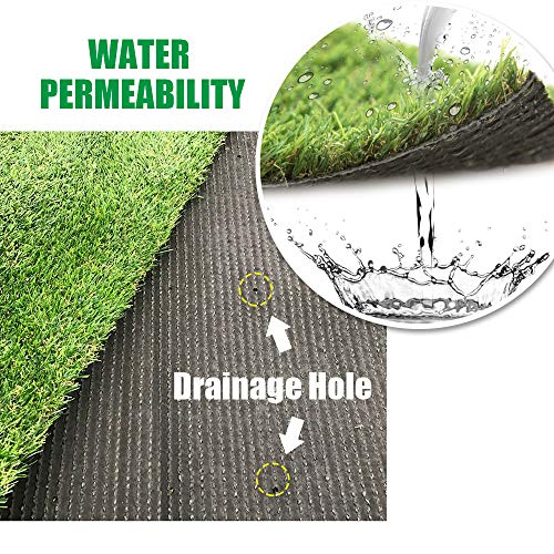Griclner Artificial Grass Lawn Turf 0.8inch Green 14FTx74FT for Indoor Outdoor Use