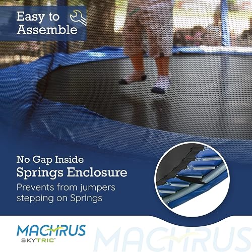SKYTRIC Outdoor Trampoline with Flex Frame Net Blue