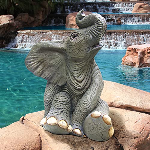Design Toscano Sitting Baby Elephant Statue Full Color