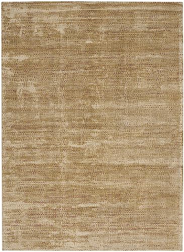 Calvin Klein Valley Abstract Gold Wool Area Rug 7'9" x 9'9