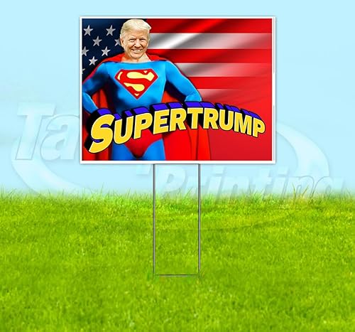 TampaPrinting Super Trump Yard Sign 18" x 24" with Metal Step Stake
