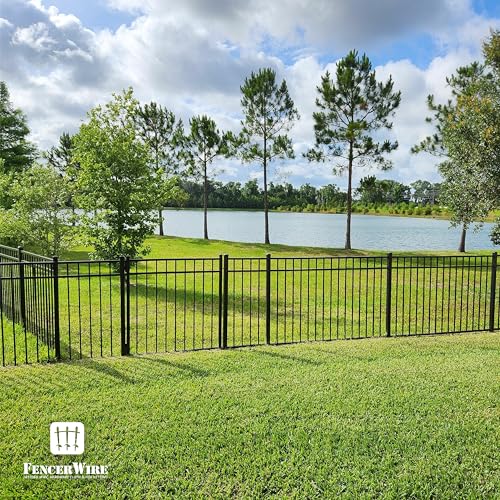 Fencer Wire 52FT Heavy Duty Flat Top Fence Barrier Kit Black