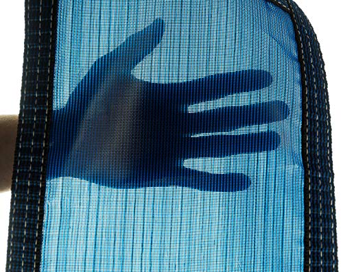 GLI Pool Products Secur-A-Pool Rectangular Mesh Safety Cover System 18x36 ft with Center End Step Blue