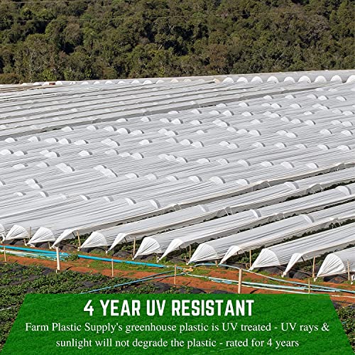 Farm Plastic Supply White Greenhouse Plastic Sheeting 6 mil 32' x 100'