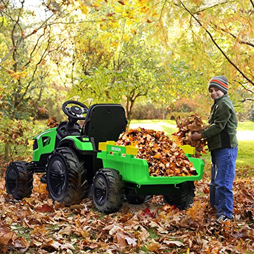 Hetoy 24V Kids Ride-On Tractor Excavator Bulldozer Green