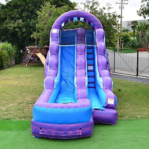 JumpOrange 15’ Cotton Candy Inflatable Water Slide with Splash Pool Commercial Grade