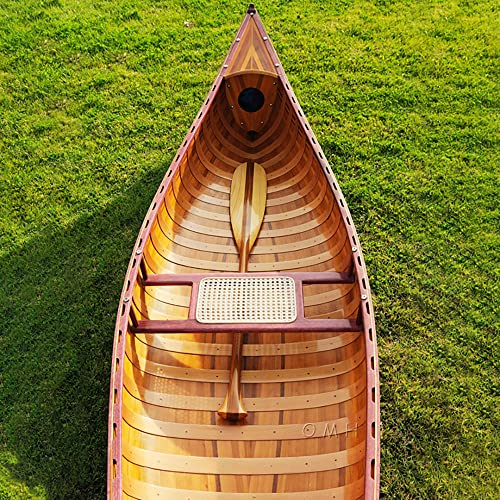 Wooden Boat USA 10-Foot Wooden Canoe with Ribs Curved Bow Natural Wood