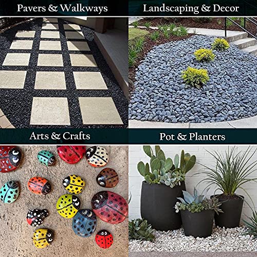 MARGO GARDEN PRODUCTS Rainforest Super Polished Pebbles 2200 lb Super Sack Medium Black