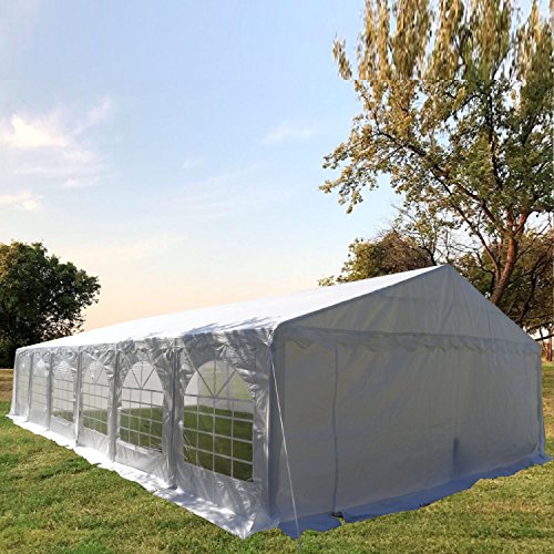 DELTA 40'x20' Heavy Duty PE Party Tent with Waterproof Top and Removable Sidewalls White