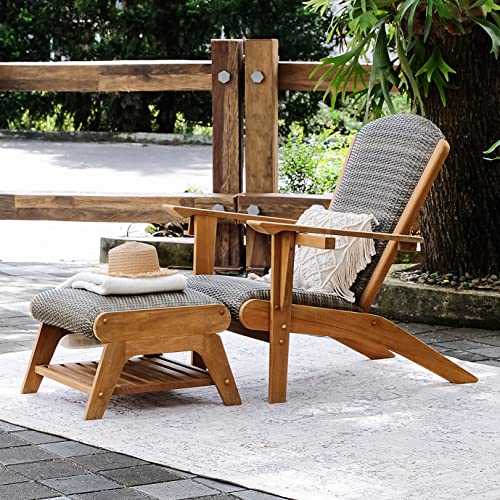 Cambridge Casual Auburn Teak Wood 2-Piece Padded Upholstered Patio Conversation Set