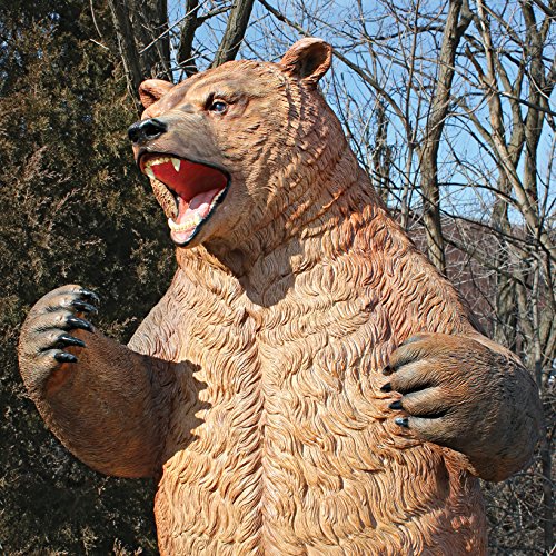 Design Toscano Growling Grizzly Bear Statue Full Color