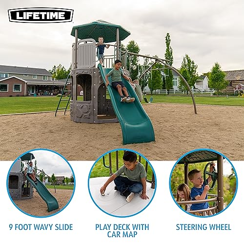 Lifetime Adventure Tower Swing Set Playset Earthtone