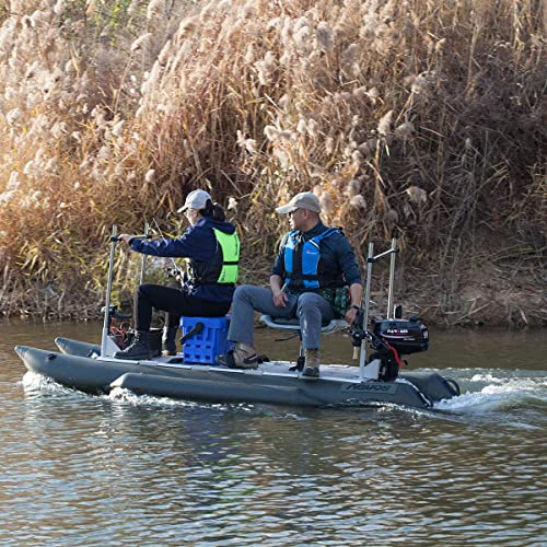 AQUOS 10.2ft Inflatable Pontoon Boat with Trolling Motor Transom Hand Control 12V 55LBS