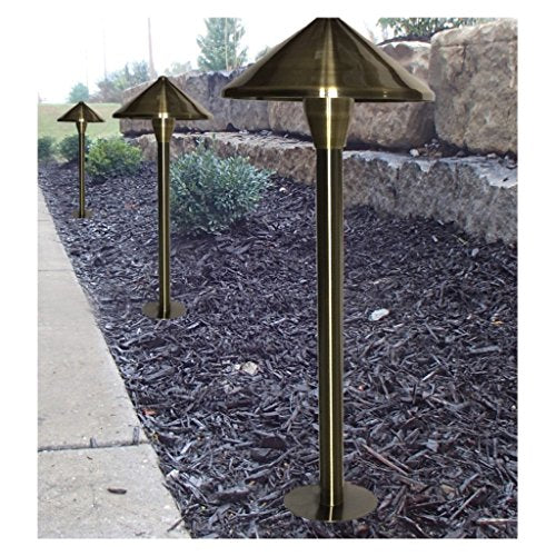 Ignite 12V LED Brass Pathway Landscape Lighting - 12 (3 Watt) Fixtures Brass