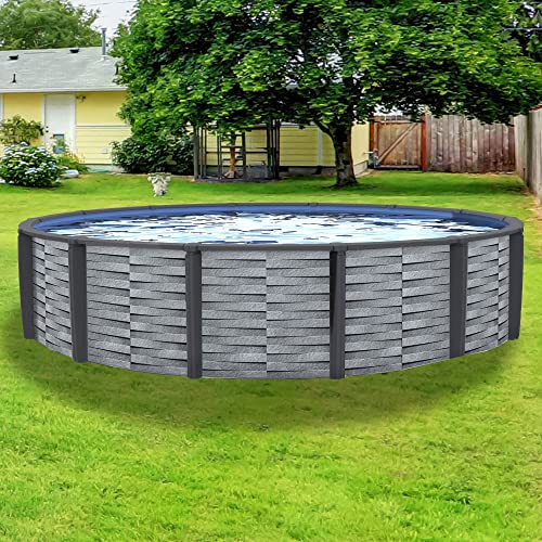 Blue Wave NB19833 Affinity 18-ft Round 52-in Deep Above Ground Swimming Pool Gray