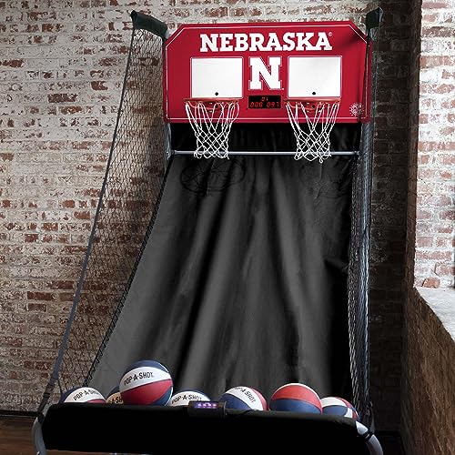 Pop-A-Shot Home Dual Shot with Nebraska Cornhuskers NCAA Graphics Red
