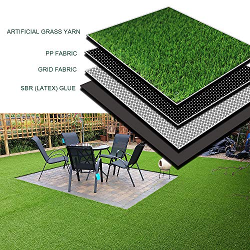 WarmShe Realistic Artificial Grass Turf Rug 11FTx50FT for Indoor Outdoor Use