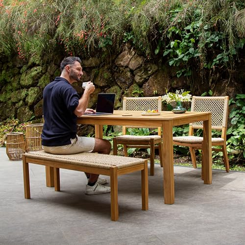 Cambridge Casual Paxton Wood 4-Piece Outdoor Dining Set Natural Teak/All-Weather Wicker Configuration 1 - 4 Seater