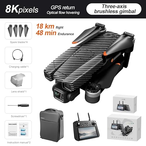BelleVuee AE86 PRO MAX+ Mini Camera Drone 8K HDR Video Black