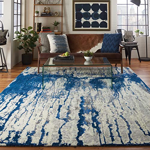Nourison Twilight Beach Area Rug 7'9" x 9'9" Ivory Blue