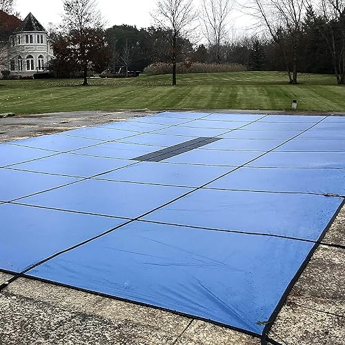 WaterWarden Inground Pool Safety Cover 20' x 42' Rectangle Solid Blue