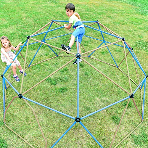 KOZYSPHERE Kids Climbing Dome Tower 12ft Jungle Gym Blue/Coffee