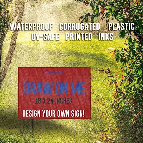 VictoryStore 18” x 24” Corrugated Plastic Blank Yard Signs Red 1000-Pack