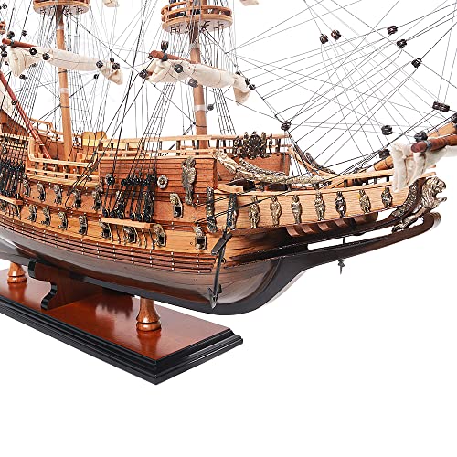Old Modern Handicrafts Wasa Collectible Ship Model Natural Wood