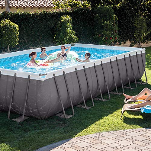 Intex Ultra XTR Frame Rectangular Swimming Pool Set Blue Gray
