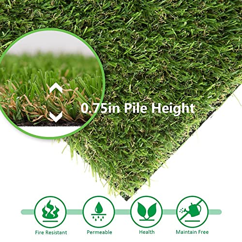 WarmShe Realistic Synthetic Artificial Grass Turf Rug Green 15FTx40FT