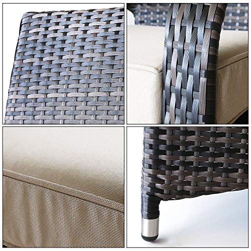 PATIOPTION Outdoor Wicker Patio Furniture Set 8-Seater