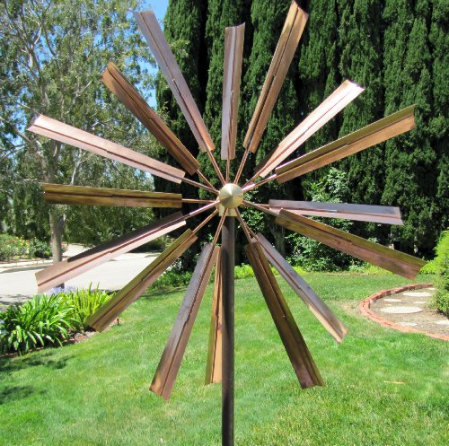 Stanwood Wind Sculpture Kinetic Copper Dual Spinner Brass