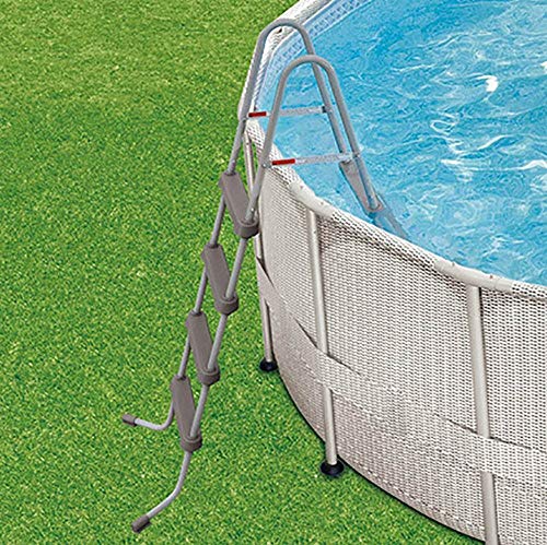 Summer Waves 20ft x 48in Above Ground Swimming Pool Set with Ladder & Cover Gray