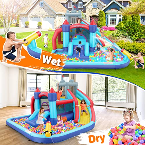 AKEYDIY 10-in-1 Inflatable Bounce House with Slide and Climbing Wall