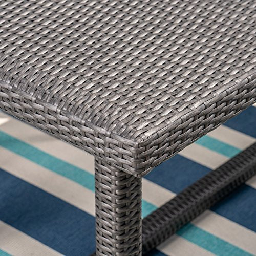 Christopher Knight Home Liam Outdoor 7 Piece Wicker Dining Set Grey