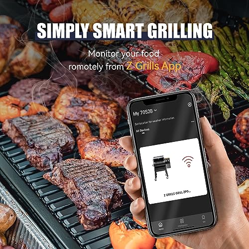Z GRILLS 7052B Wood Pellet Grill and Smoker with WIFI Smart Home Technology, PID Controller, 709 sq. in Black
