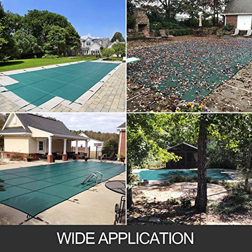 VEVOR Inground Pool Safety Cover for 18x36 ft Pools with Right End Step Green