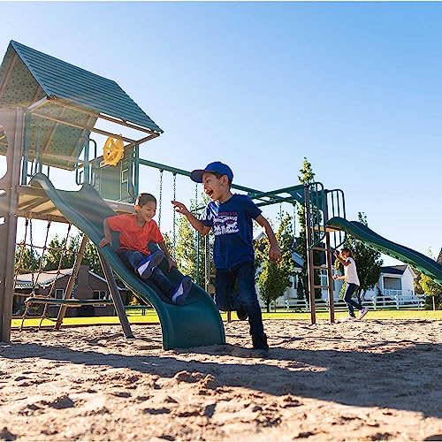 Lifetime Big Stuff Deluxe Swing Set Playset Earthtone