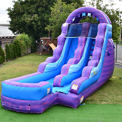 JumpOrange 15’ Cotton Candy Inflatable Water Slide with Splash Pool Commercial Grade