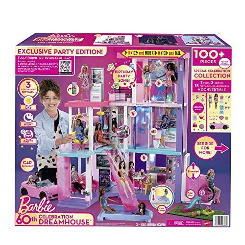 Barbie 60th Celebration DreamHouse Playset with Dolls & Accessories Multicolor