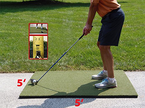 Duffer Golf Practice Mat Indoor Outdoor Heavy Duty 5x5 Verde