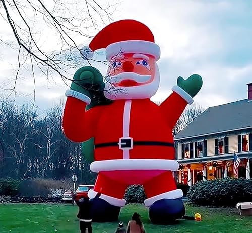 OZIS Giant 40Ft Inflatable Santa Claus with Bag Red