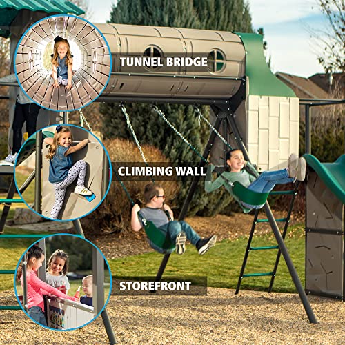 Lifetime Adventure Tunnel Swing Set Earthtone
