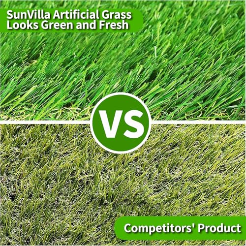 SunVilla Artificial Grass Rug Indoor Outdoor 13ft x 25ft Green/Olive Green/Yellow