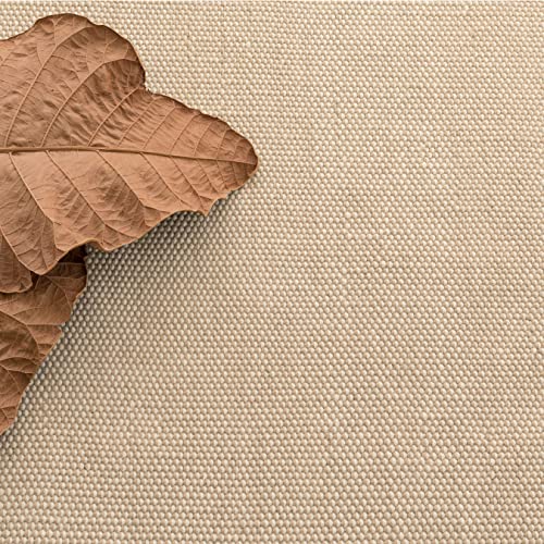 Dash & Albert Pebble Performance Area Rug 6' x 9' Neutral Solid Handwoven Washable Pebble Neutral
