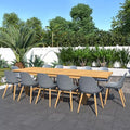 Amazonia Rectangular Extendable Patio Dining Set with 12 Chairs, 13-Piece Grey